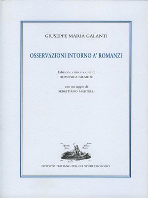 cover image of Osservazioni intorno a' romanzi